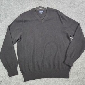 Vintage Allen Solly 100% Cashmere Scotland Made V Neck Sweater Mens Black Medium